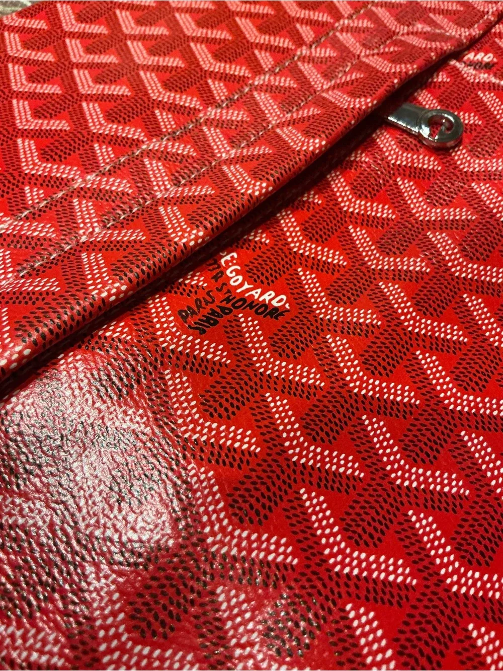 Goyard Red Leather Backpack Clip Strap